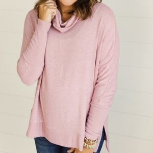Cowl neck light sweater size L. So soft and comfy!!!